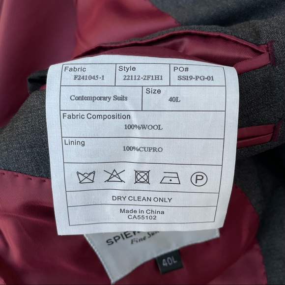 Spier & Mackay Contemporary Fit 100% Wool Fully Lined Blazer Sport Coat Gray 40L - Picture 10 of 12